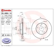 BREMBO brake disc 09. A864.11, set of 2 - Brake Disc