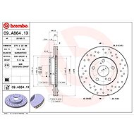 BREMBO brake disc 09. A864.1X, set of 2 - Brake Disc