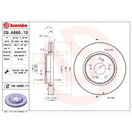 BREMBO brake disc 09. A866.11, set of 2 - Brake Disc
