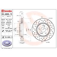 BREMBO brake disc 09. A866.1X, set of 2 - Brake Disc