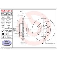 BREMBO brake disc 09. A895.11, set of 2 - Brake Disc