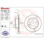 BREMBO brake disc 09. A922.14, set of 2 - Brake Disc