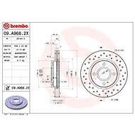 BREMBO brake disc 09. A968.2X, set of 2 - Brake Disc