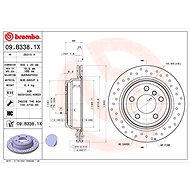 BREMBO brake disc 09. B338.1X, set of 2 - Brake Disc