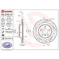 BREMBO brake disc 09. C743.21, set of 2 - Brake Disc