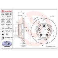 BREMBO brake disc 09. C878.21, set of 2 - Brake Disc