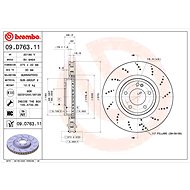 BREMBO brake disc 09. D763.11, set of 2 - Brake Disc