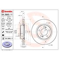 BREMBO brake disc 09. D863.11, set of 2 - Brake Disc