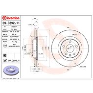 BREMBO brake disc 09. D892.11, set of 2 - Brake Disc