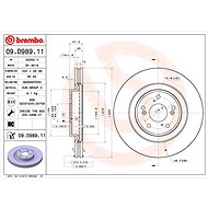 BREMBO brake disc 09. D989.11, set of 2 - Brake Disc
