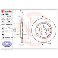 BREMBO brake disc 09. D991.11, set of 2 - Brake Disc