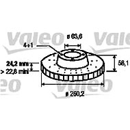 VALEO brake disc 186166, set of 2 - Brake Disc