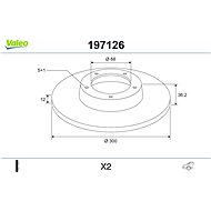 VALEO brake disc 186205, set of 2 - Brake Disc