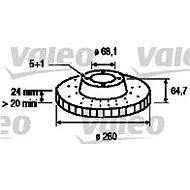 VALEO brake disc 186315, set of 2 - Brake Disc