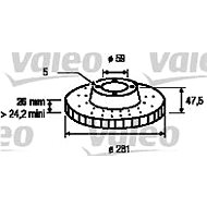 VALEO brake disc 186443, set of 2 - Brake Disc