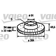 VALEO brake disc 186455, set of 2 - Brake Disc