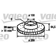 VALEO brake disc 186547, set of 2 - Brake Disc