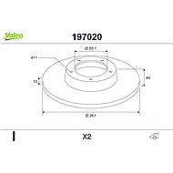 VALEO brake disc 197020, set of 2 - Brake Disc
