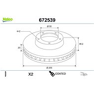 VALEO brake disc 672539, set of 2 - Brake Disc