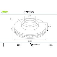 VALEO brake disc 672653, set of 2 - Brake Disc