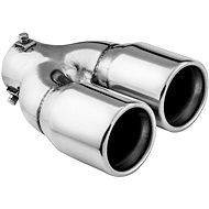 ASSO Exhaust tip stainless steel double round, outer diameter 2 × 76 mm, length 210 mm - Exhaust Tail Pipe