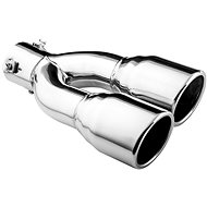 ASSO Exhaust tip stainless steel double round, outer diameter 2 × 80 mm, length 308 mm - Exhaust Tail Pipe