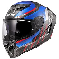 LS2 FF807 DRAGON CARBON-6K TRAX racing versenysisak, kék/piros, méret XL - Motoros sisak