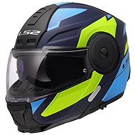 LS2 FF902 SCOPE II-06 DURIA flip-up helmet blue/H-V-yellow, size 3.5 mm XL - Motorbike Helmet