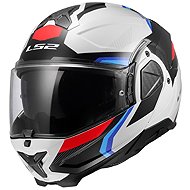 LS2 FF910 ADVANT II TRIPLE flip-up helmet white/blue/red sized. XXL - Motorbike Helmet