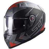 LS2 VECTOR II-06 SPLITTER helmet matt grey - titanium / red size 2.5 mm XS - Motorbike Helmet