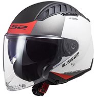 LS2 COPTER II-06 URBANE scooter jet helmet matt white / red size 1.5 mm XL - Scooter Helmet