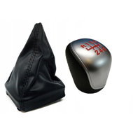 PROTEC Gear lever with cuff, Ford Mondeo MK4 2007 - 2015 6st silver red - Gear Stick