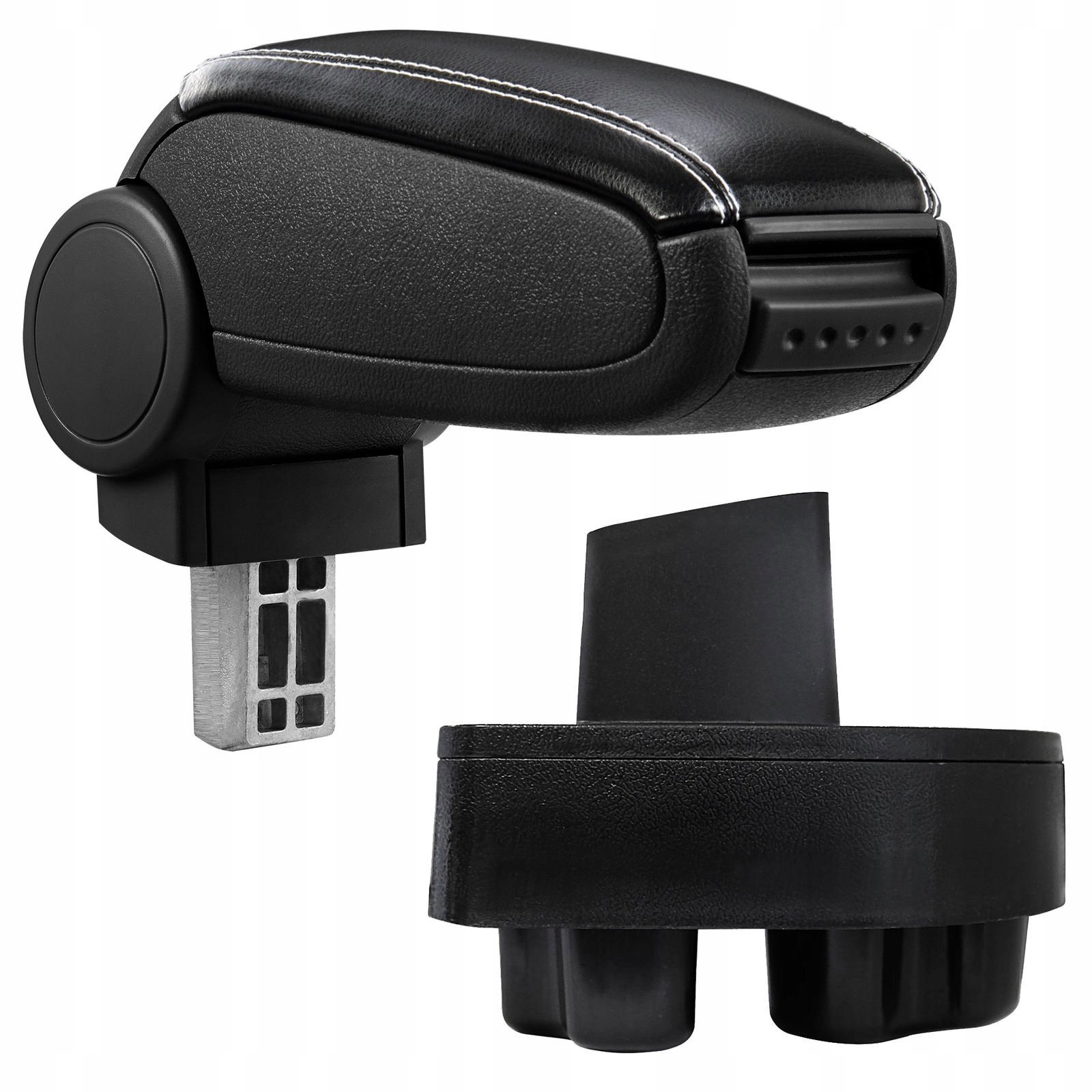 PROTEC Armrest, Opel Corsa C, synthetic leather, black, white stitching 2000 - 2006 - Elbow Rest