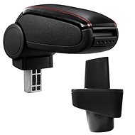 PROTEC Armrest, Renault Clio 3, synthetic leather, black, red stitching 2005 - 2012 - Elbow Rest