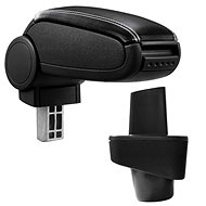 PROTEC Armrest, Renault Clio 3, synthetic leather, black, white stitching 2005 - 2012 - Elbow Rest