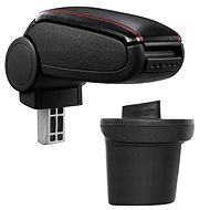 PROTEC Armrest, Skoda Octavia II, synthetic leather, black, red stitching 2004 - 2013 - Elbow Rest