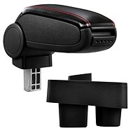 PROTEC Armrest, Skoda Roomster, synthetic leather, black, red stitching from 2006 - Elbow Rest