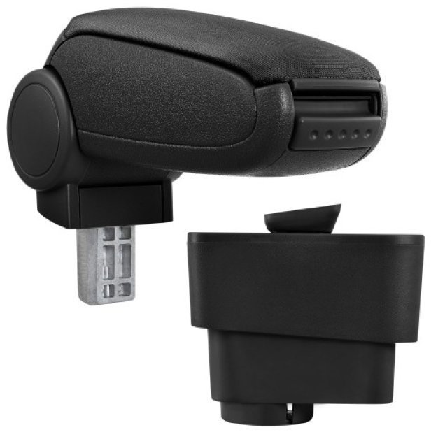 PROTEC Armrest, Fiat Punto Evo textile black 2005 - 2012 - Elbow Rest