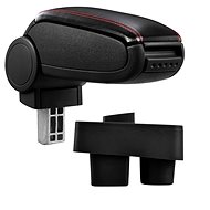 PROTEC Armrest, Skoda Fabia II, synthetic leather, black, red stitching from 2007 - Elbow Rest