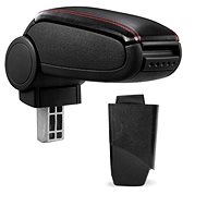 PROTEC Armrest, Peugeot 206/206 CC, synthetic leather, black, red stitching 1998 - 2012 - Elbow Rest