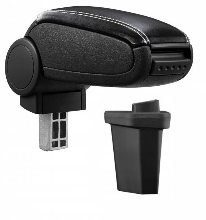 PROTEC Armrest, Hyundai i20, synthetic leather, black, white stitching 2014 - 2018 - Elbow Rest
