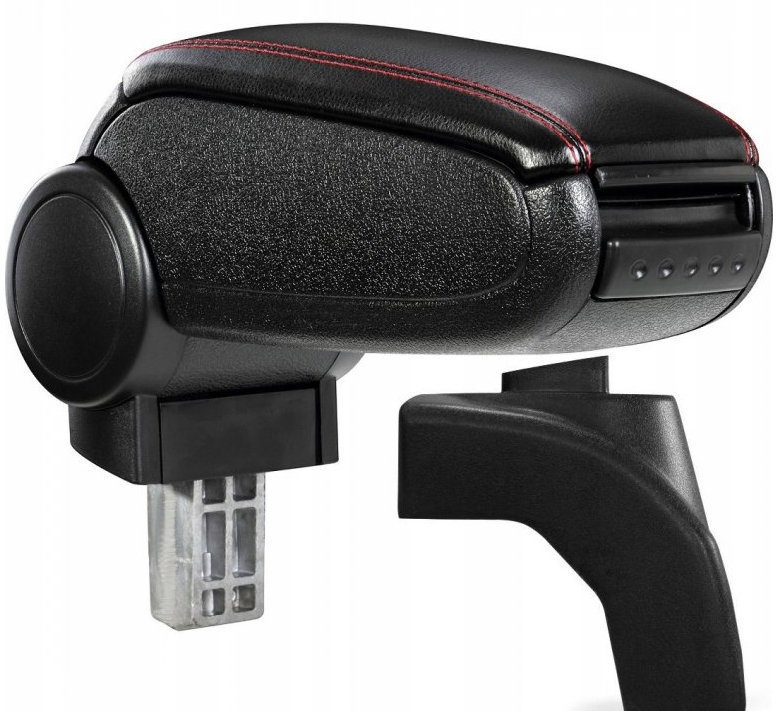 PROTEC Armrest, VW Golf VI, synthetic leather, black, red stitching from 2008 - Elbow Rest