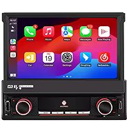 Junsun 1din Car Radio, universal size, Carplay, Android Auto, Bluetooth, GPS navigation, retractable - Car Radio