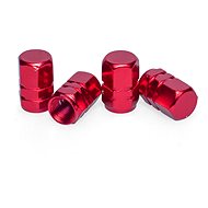 BYC Valve caps ALU square, 4 pcs, red - Valve Caps