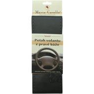 Compass Genuine leather steering wheel cover A black - Steering Wheel Cover