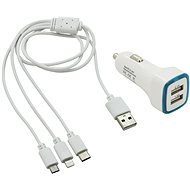 Compass USB 3in1 - micro USB, iPhone, USB C - Autós töltő