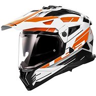LS2MX702 PIONEER II-06 NAMIB Adventure bukósisak, fehér/narancs, M méret - Motoros sisak