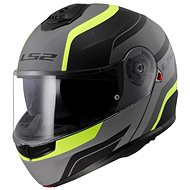LS2 FF908 STROBE II-06 MONZA flip-up matt-black/Hi-Vis-yellow sized. XL - Motorbike Helmet