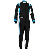 Sparco Thunder Karting Coverall, FIA homologation, black/blue, size 4.5 mm, w/rpm. XL - Racing Suit