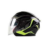 MAXX - OF 868 3XL extra large scooter open with plexi and sun visor - black-green reflex - Scooter Helmet